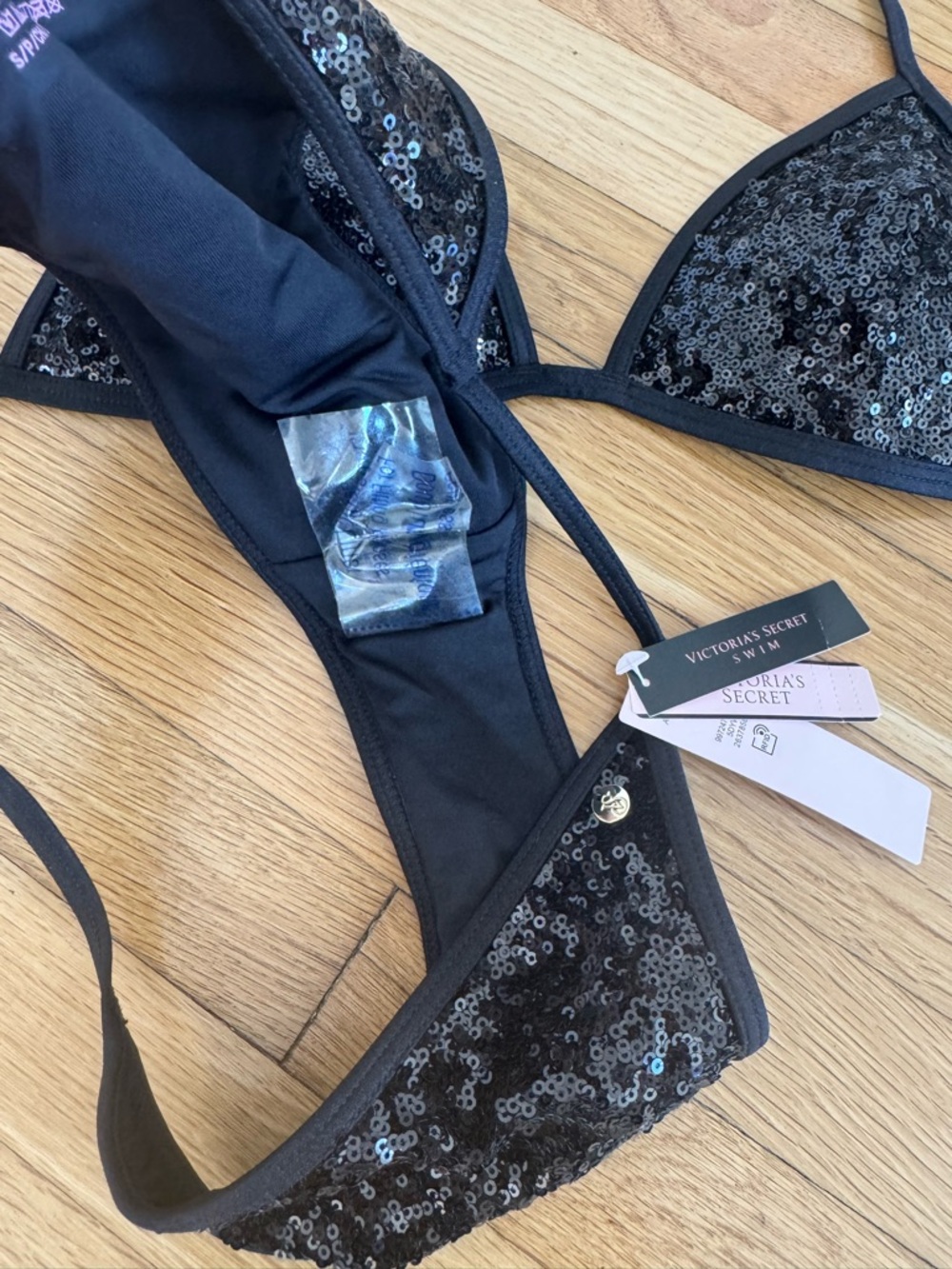 Victoria’s Secret Swim Black Sequin 2 Piece Bikini - Picture 8 of 9